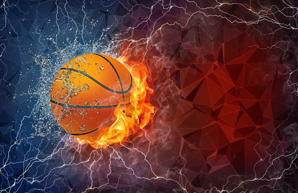 Elements Galore: A Vibrant HD Background of a Basketball Ball Wallpaper