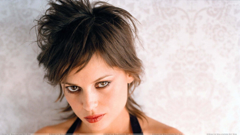 Elena Anaya close up portrait with bold makeup tousled hair fashion wallpaper background high resolution