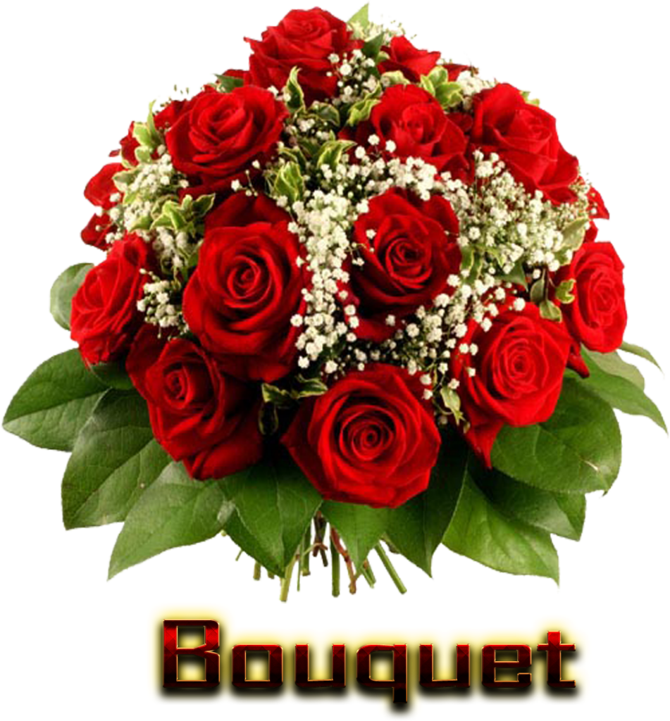 Vibrant Red Roses Bouquet with Baby's Breath - Elegant Background Wallpaper