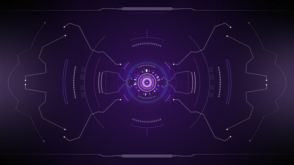 Futuristic Technological Interface: Immersive 4K Cosmic Backdrop Wallpaper