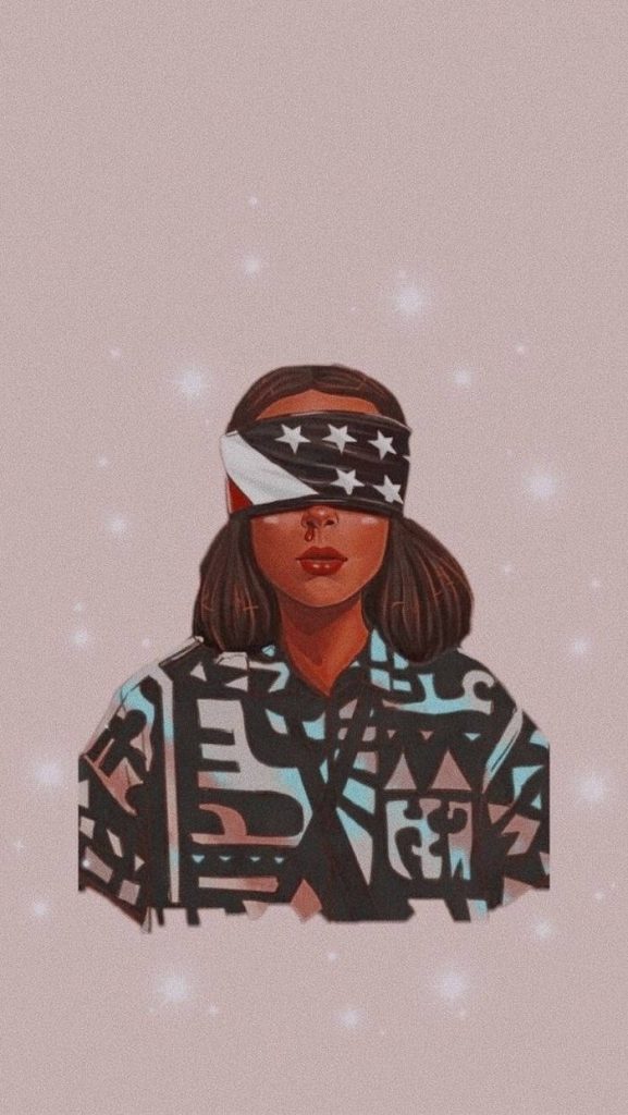 Eleven Stranger Things digital art with nosebleed star blindfold vibrant shirt pink background Wallpaper