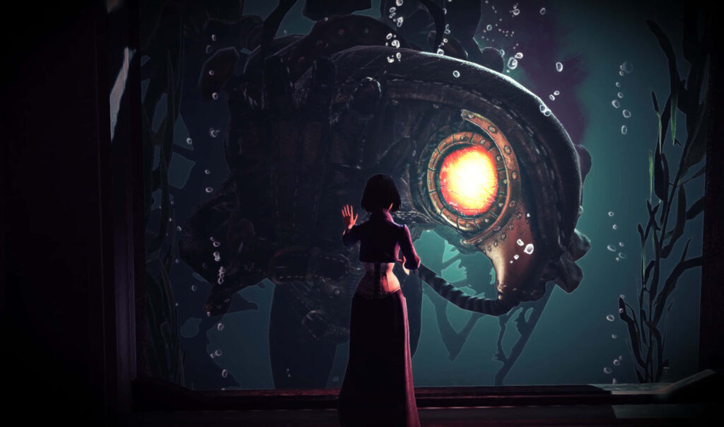 BioShock Infinite Wallpaper: Elizabeth & Songbird in Dramatic Underwater