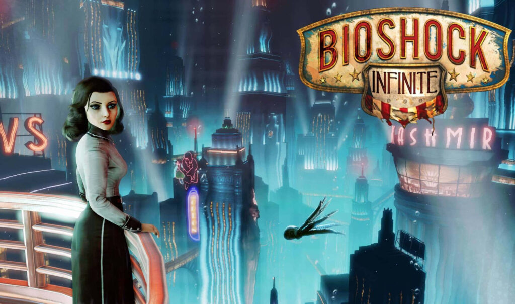 Elizabeth from BioShock Infinite Overlooking Columbia: Captivating Wallpaper