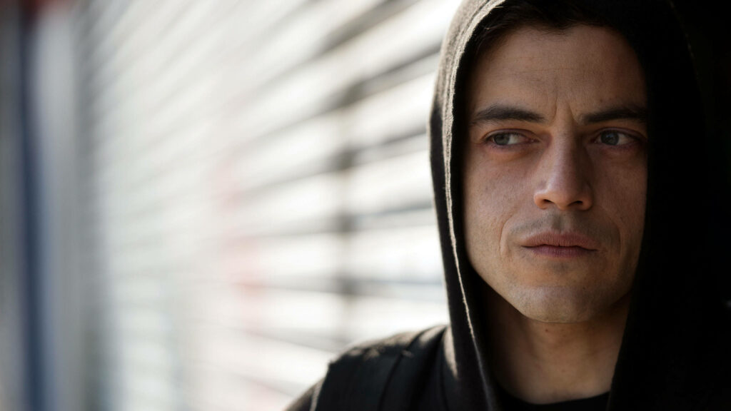 Rami Malek as Elliot Alderson - Intense Mr. Robot Wallpaper Background