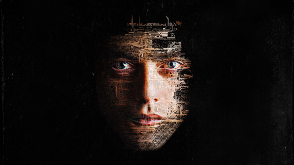 Mr. Robot Elliot Face Wallpaper: Tech Meets Emotion Art Background