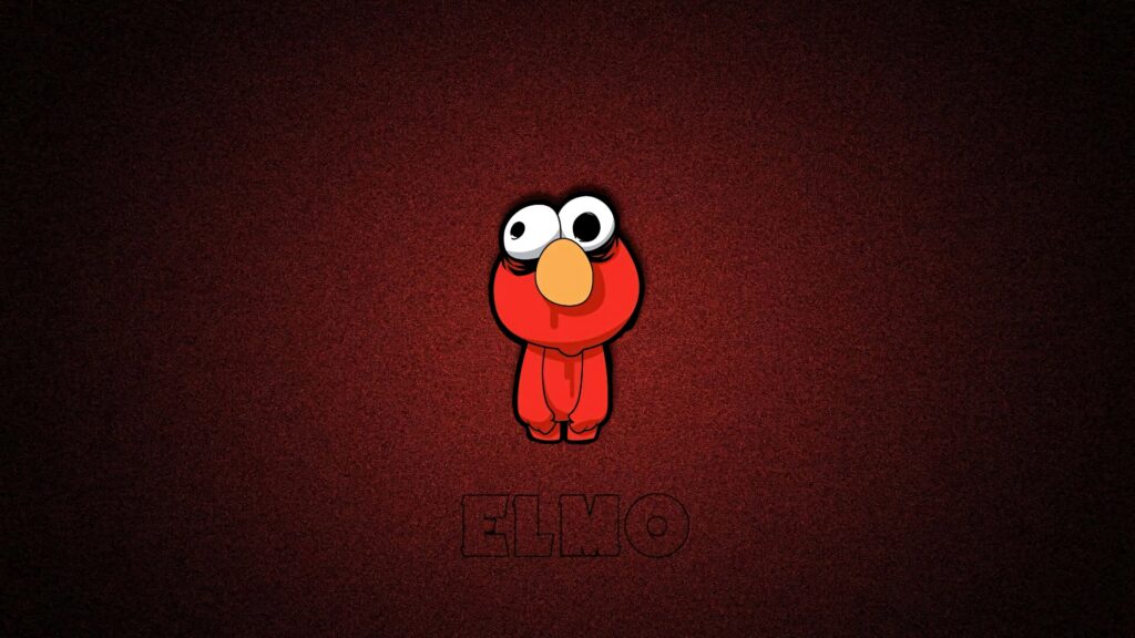 Elmo Sesame Street wallpaper with red textured background and cartoon style vibrant design