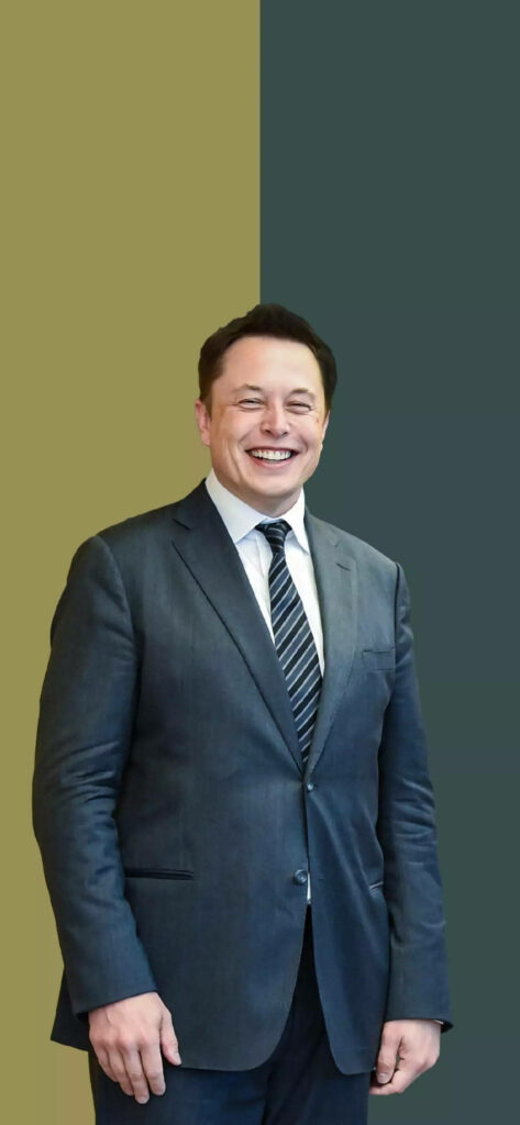 Elon Musk Portrait Art Wallpaper: Formal Suit & Dual-Tone Design