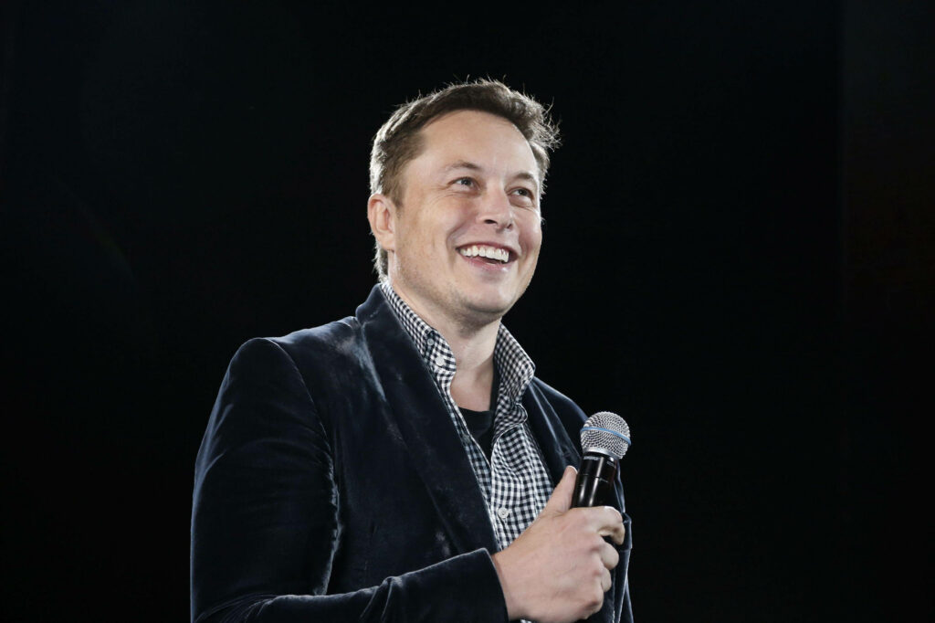 Elon Musk Smiling at Tesla D Launch - 2014 Wallpaper Background