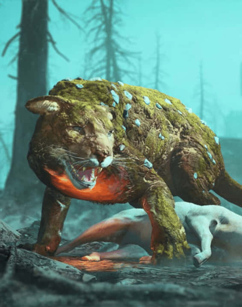 Far Cry New Dawn Mutated Wild Cougar Wallpaper in Post-Apocalyptic Setting in HD 566x720 Resolution
