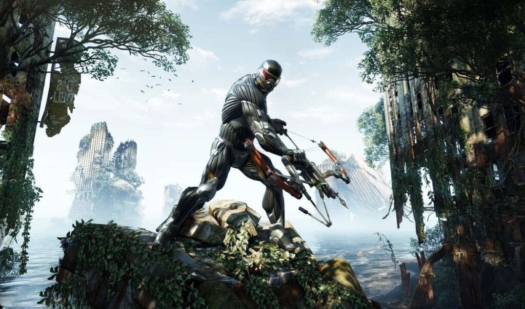 Crysis 3 Prophet Nanosuit Wallpaper - Futuristic Urban Combat Scene