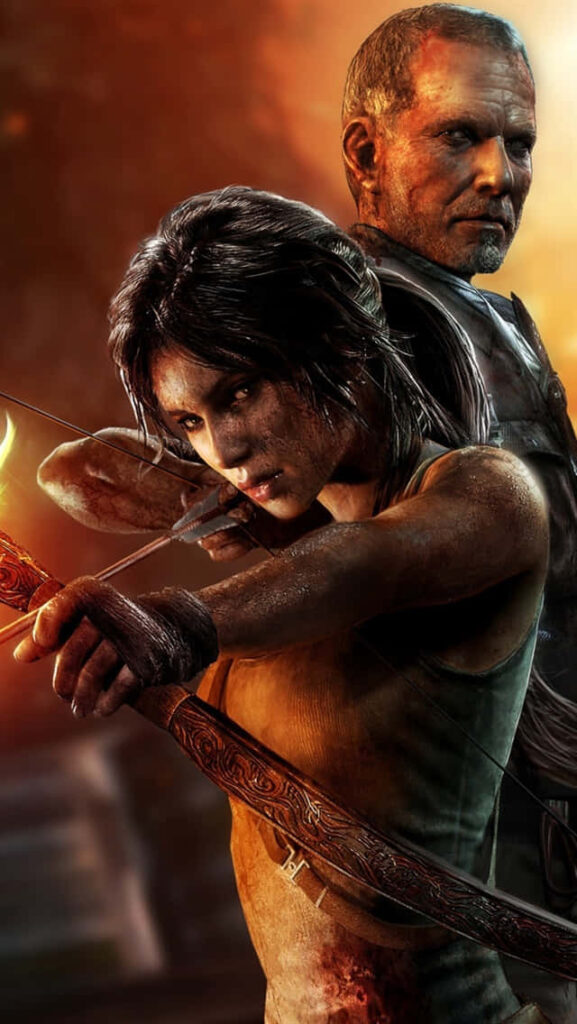 Rise of the Tomb Raider Wallpaper: Lara Croft in Action with Bow