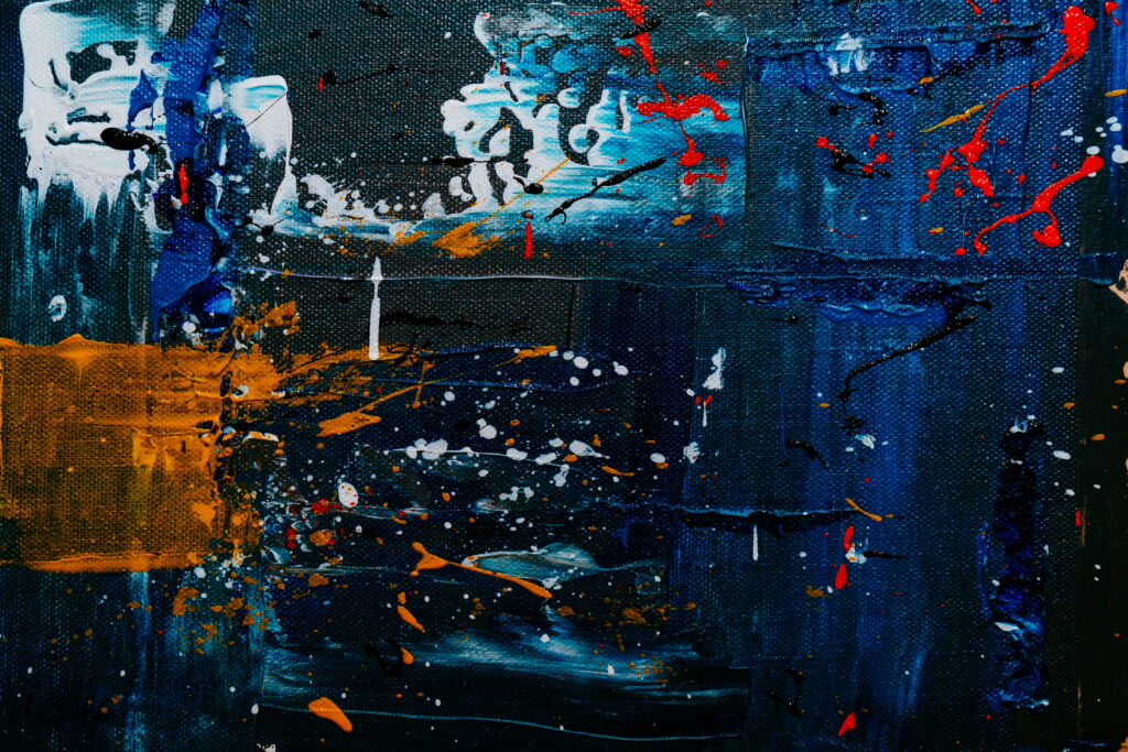 Embossed Blue Texture: Contemporary Canvas Painting in 4K Wallpaper