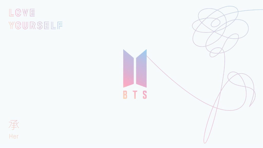 Embrace Self-Love with BTS: Vibrant HD Wallpaper featuring the Iconic BTS Logo