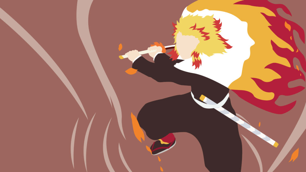 Embrace Your Power: Dynamic Minimalist Demon Slayer Wallpaper