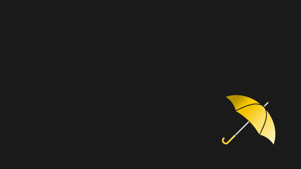Bold Contrast: HD Wallpaper Featuring Dark and Yellow Umbrella
