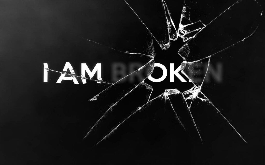I Am Okay: Broken Screen Wallpaper