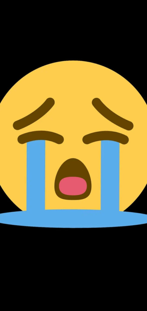 Melancholic Emoji Captured Against a Mysterious Dark Background - Evoking Sorrow and Solitude Wallpaper