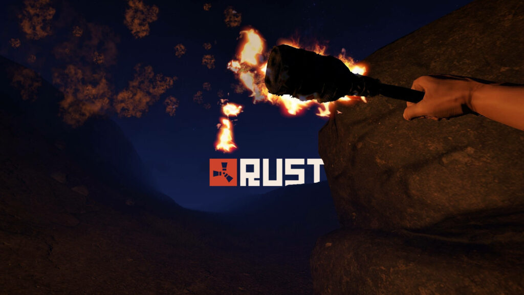 Embracing the Flame: Player's Radiant Torchlight in a Rusty Realm Wallpaper
