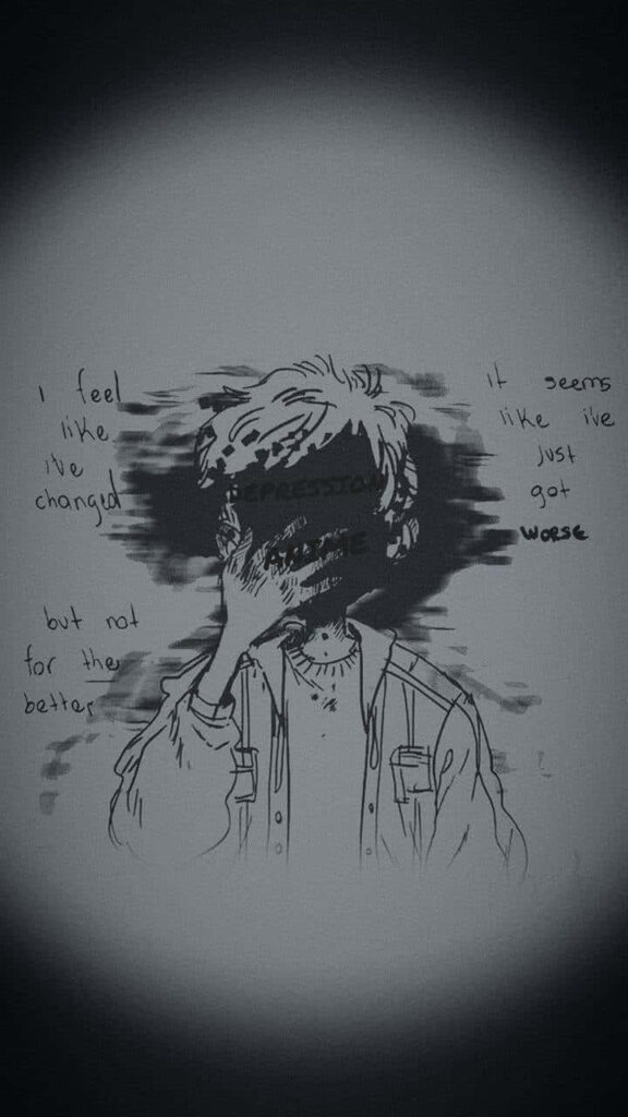 Embracing Solitude: A Melancholic Anime Wallpaper