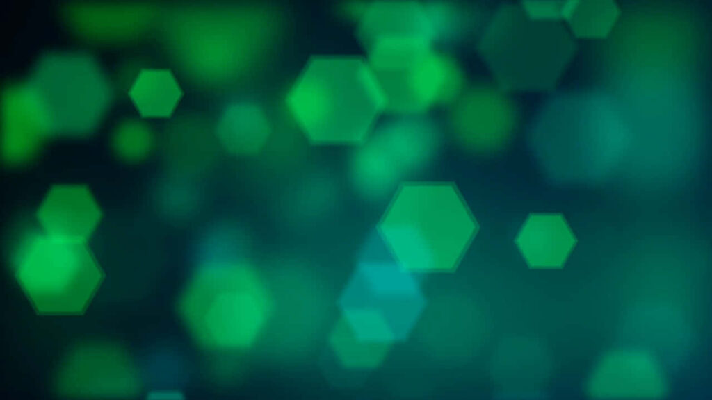 Emerald Green Bokeh Wallpaper - Abstract Hexagonal Design