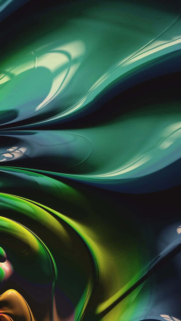 Emerald Waves: Abstract Wallpaper with Fluid Green Design Background
