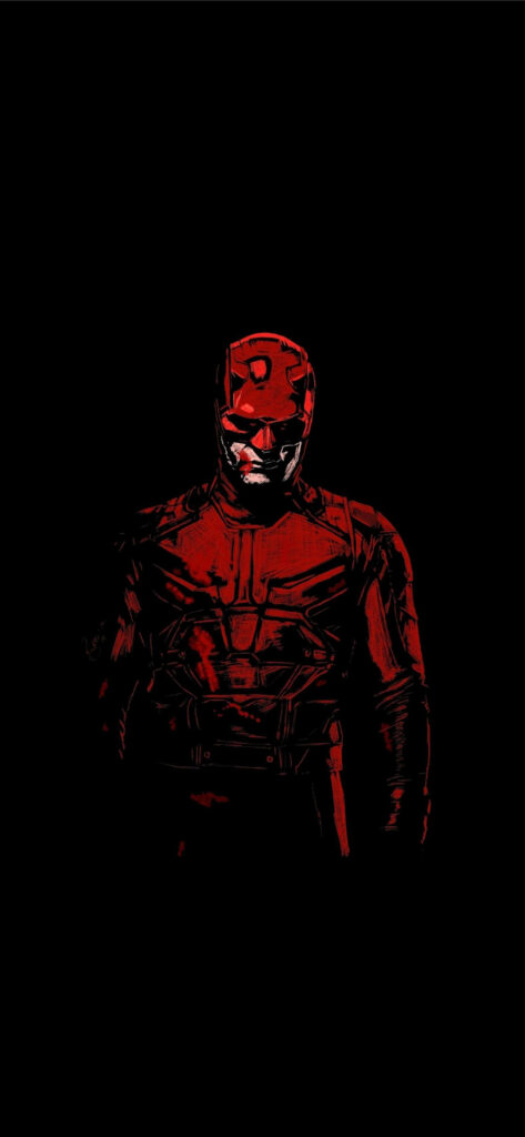 Daredevil's Shadowy Abstraction: Marvel's Vigilante Stands Tall for Phone Wallpaper