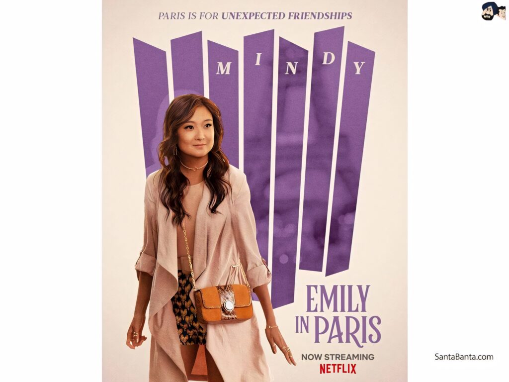 Emily In Paris wallpaper featuring stylish Mindy Chen capturing chic vibrant Netflix series vibe