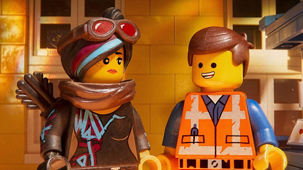 Vibrant LEGO Wallpaper Featuring Emmet & Wyldstyle Designs