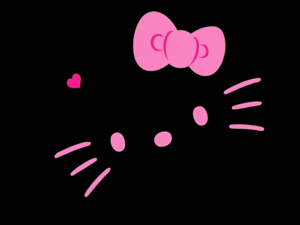 Emo Hello Kitty Wallpaper: Minimalist Black & Pink Design