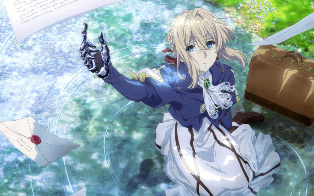 Emotionally Charged: Violet Evergarden Captures Colorful Memories in Wallpaper Image