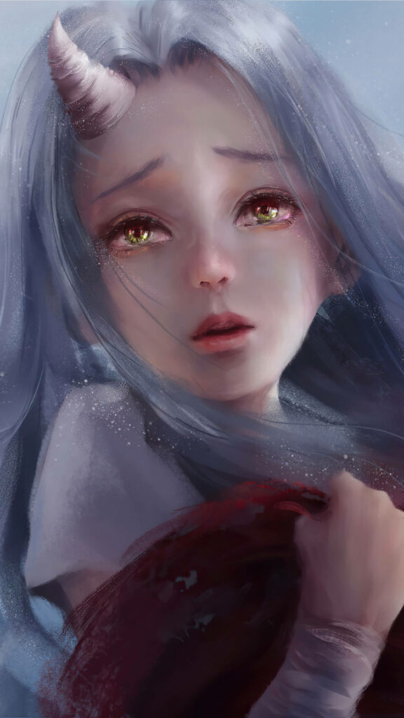 Ethereal Character Wallpaper: Melancholy Beauty & Captivating Depth