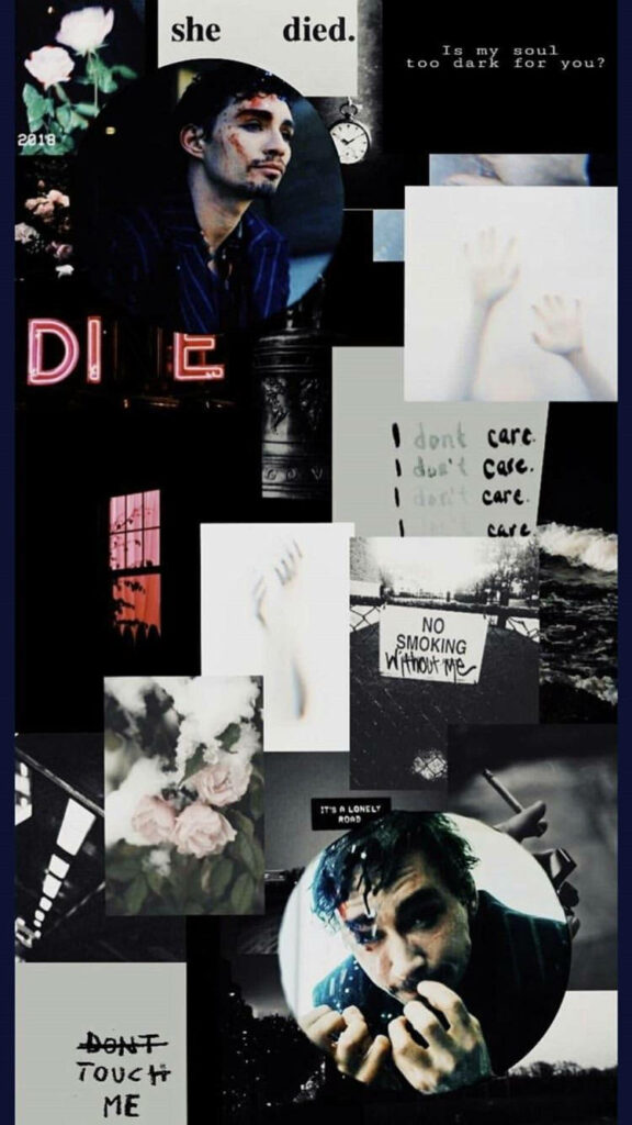 Emotional Klaus Collage Wallpaper from The Umbrella Academy