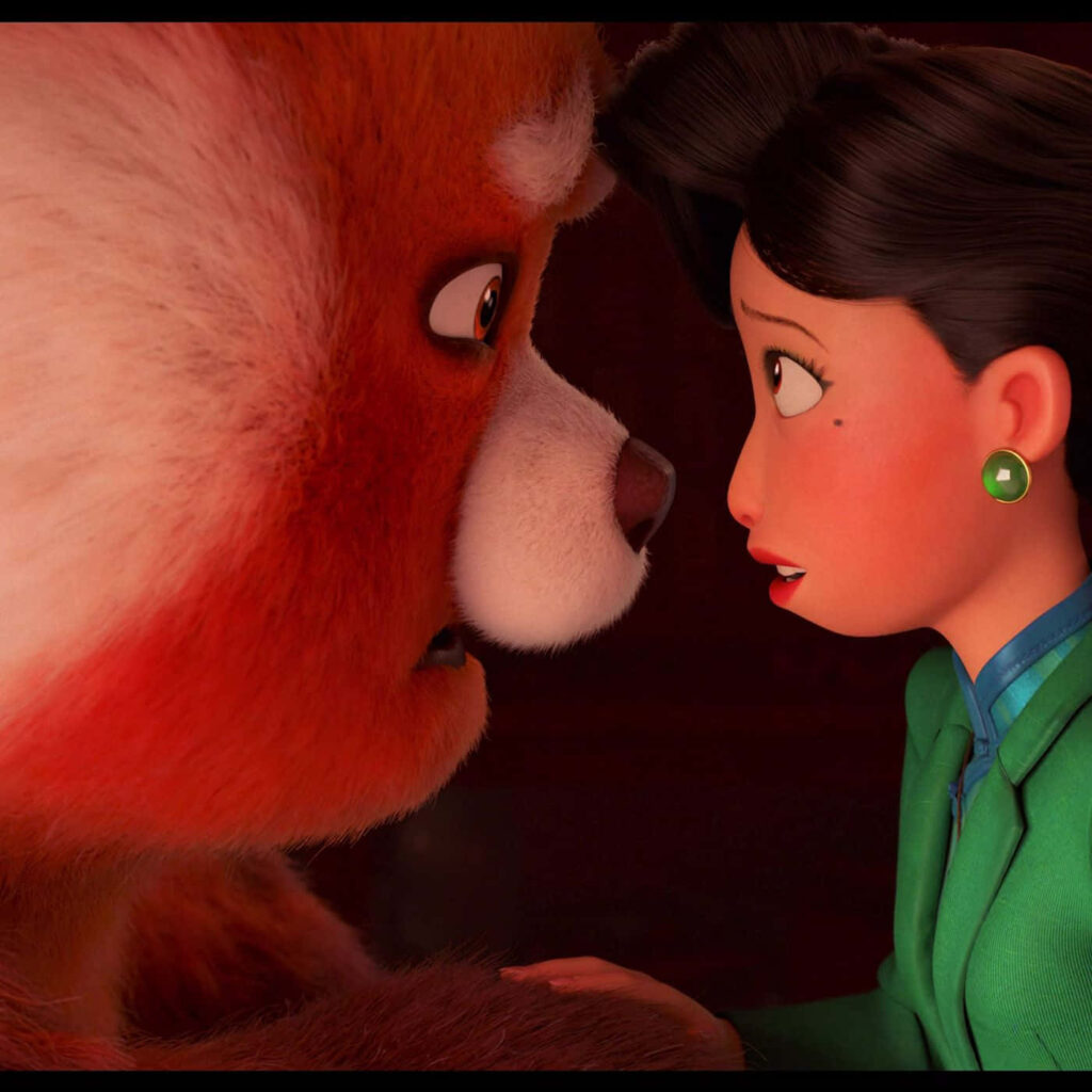Turning Red: Emotional Connection Wallpaper - Red Panda & Woman Scene