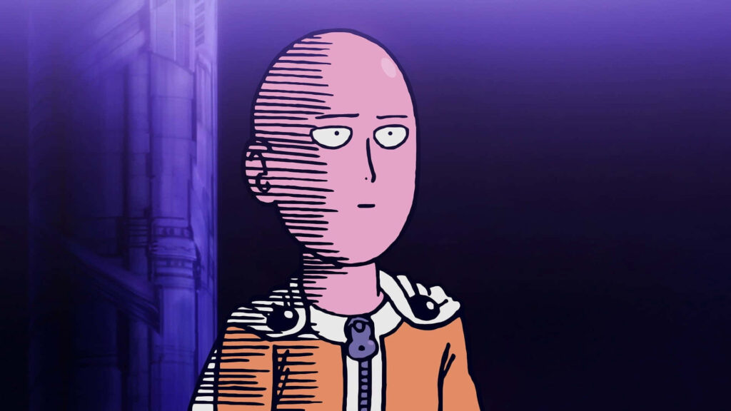 Don't Worry, Be Unemotional: Saitama's Hilarious Lack of Expression in Anime Wallpaper
