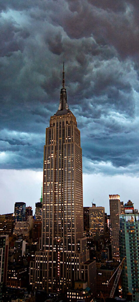 Empire State Building Wallpaper: Stormy Skyline Background