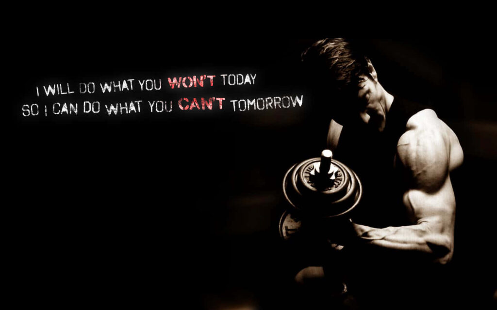 High-Contrast Dumbbell Lift Wallpaper: Strength & Motivation