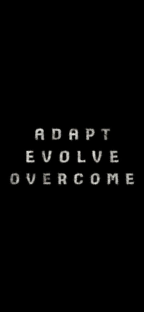 Empowering Quote Wallpaper: Adapt, Evolve, Overcome on Dark Background