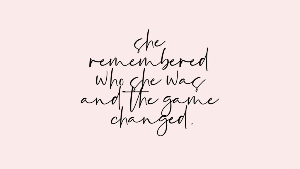 Empowering Handwritten Quote Wallpaper: She Remembered Who She Was