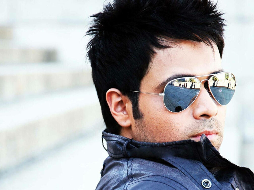 Emraan Hashmi close-up stylish wallpaper with reflective sunglasses dark jacket cool confident look