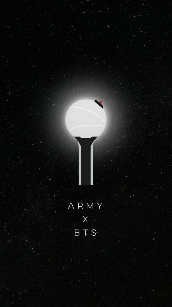 BTS Army Light Stick Shines Bright Against Space Background in Enchanting Wallpaper