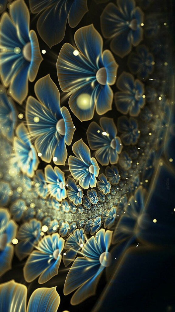 Dreamy Blue Floral Wallpaper: Enchanting iPhone Background