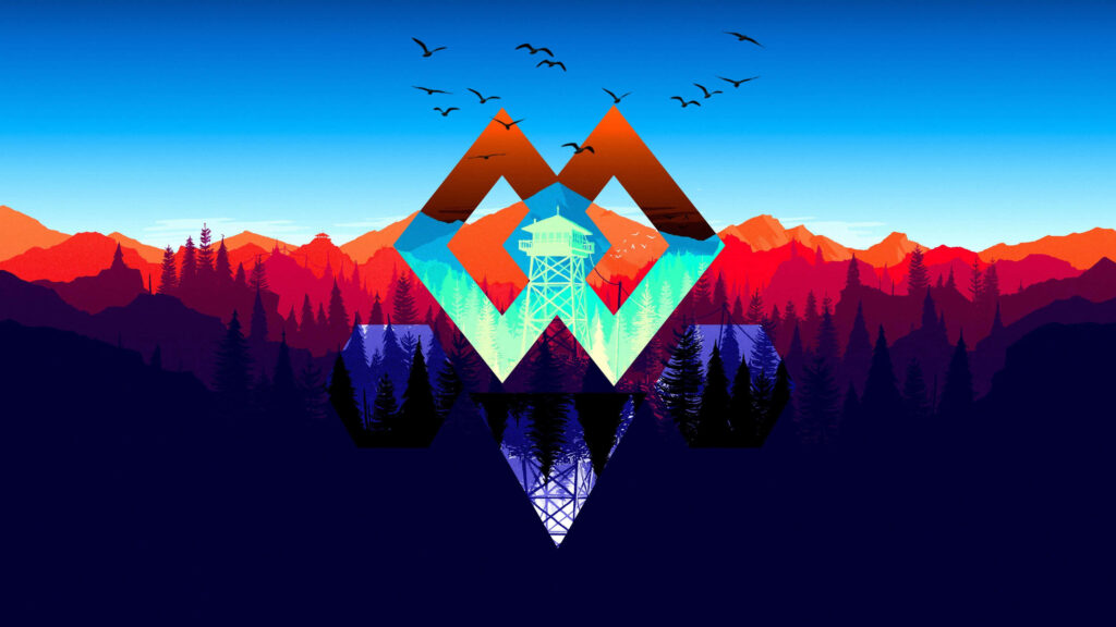Woodland Watchtower: A Captivating Gaming Theme Wallpaper with Bursting Colors