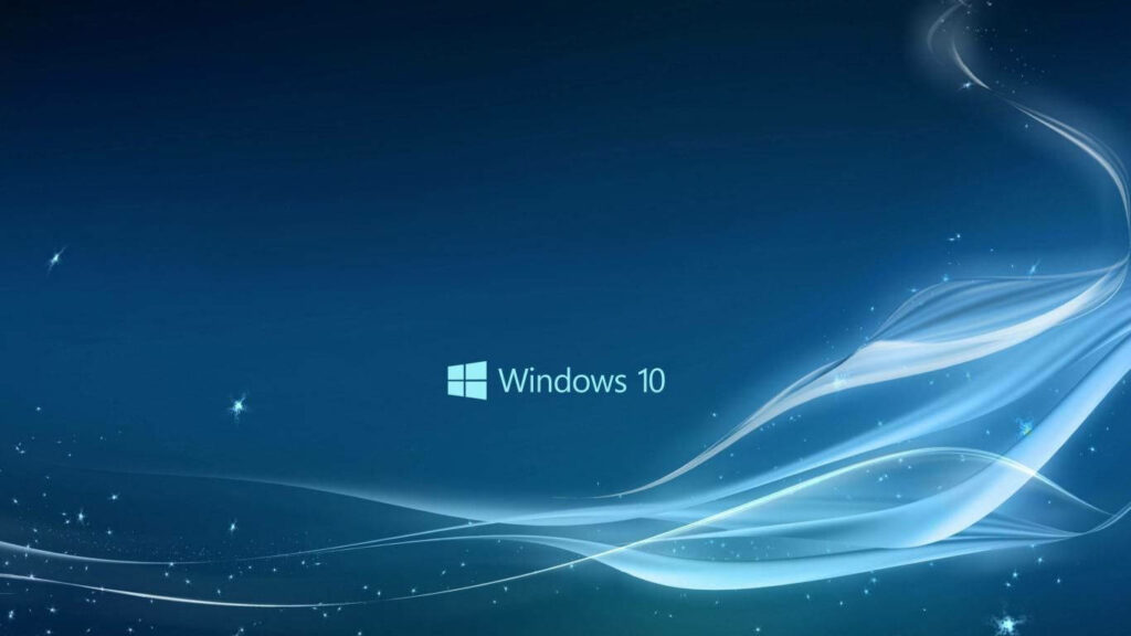 Enchanting Windows 10: Illuminated Logo Amidst Midnight Blue Fabric Wallpaper