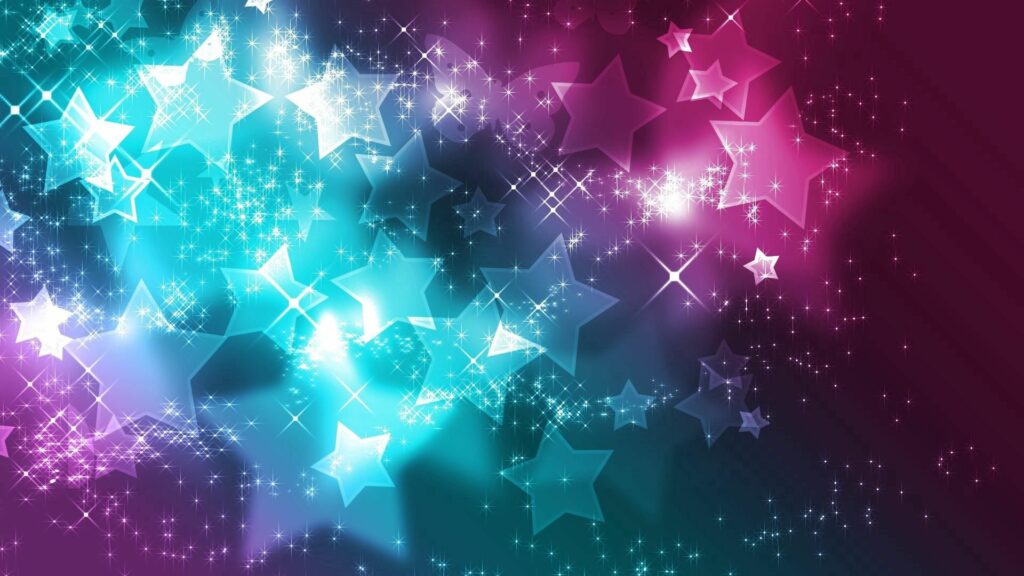 Enchanting Turquoise and Magenta Starry Background Wallpaper - 1920x1080