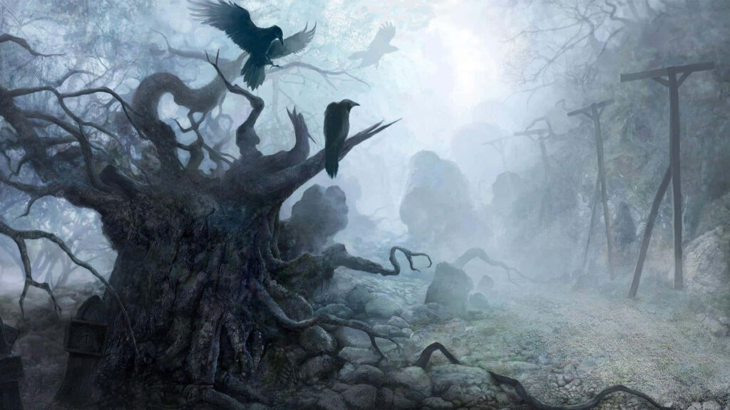 Enchanting 3D Fantasy Forest Wallpaper: Mystical Fog & Ancient Trees