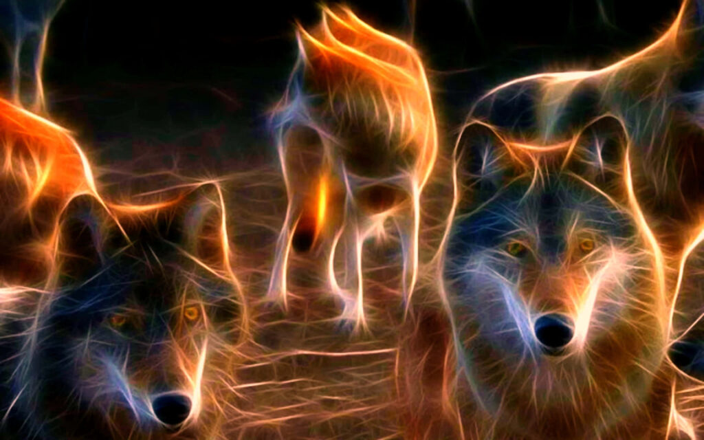Enchanting 3D Wolf Wallpaper: Mystical Forest Background