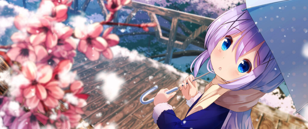 Enchanting 4K Anime Wallpaper: Cherry Blossoms & Serene Bridge