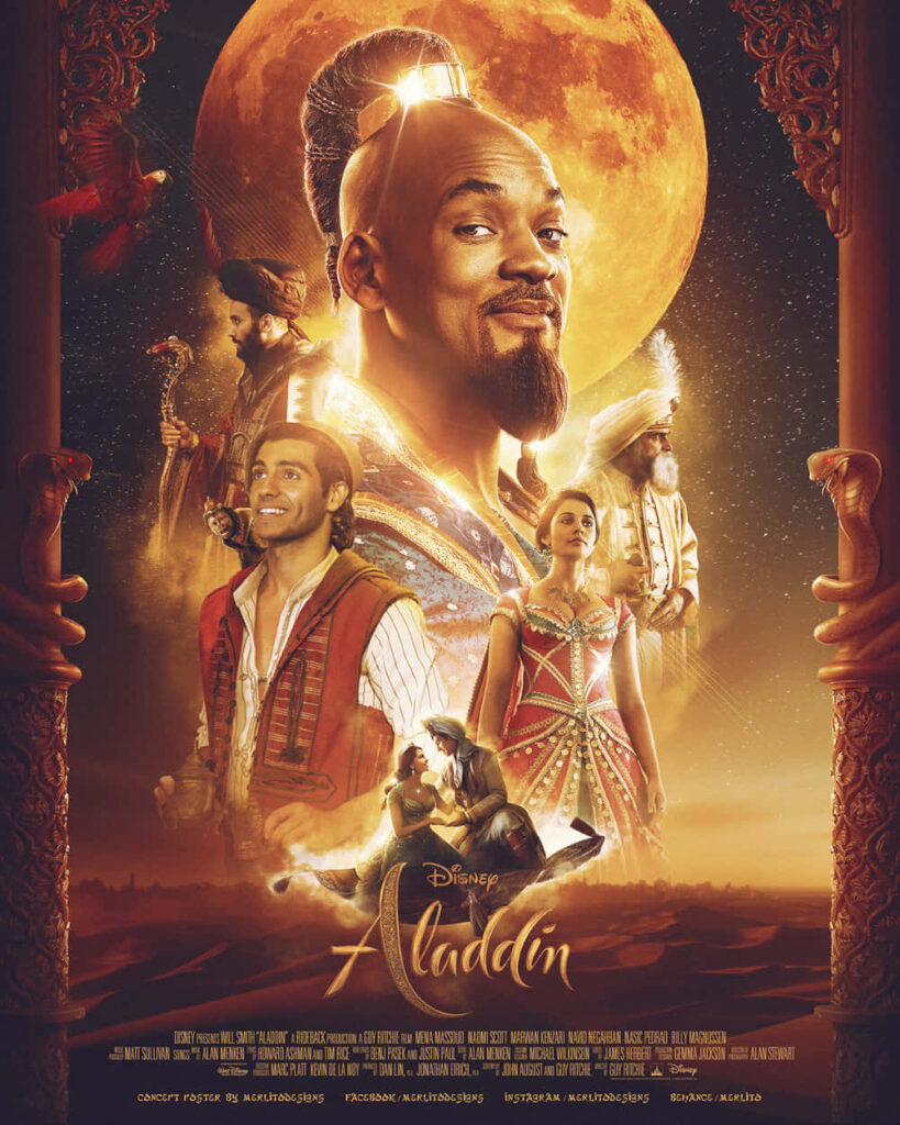 Romantic Aladdin & Jasmine Magic Carpet Ride Wallpaper Background