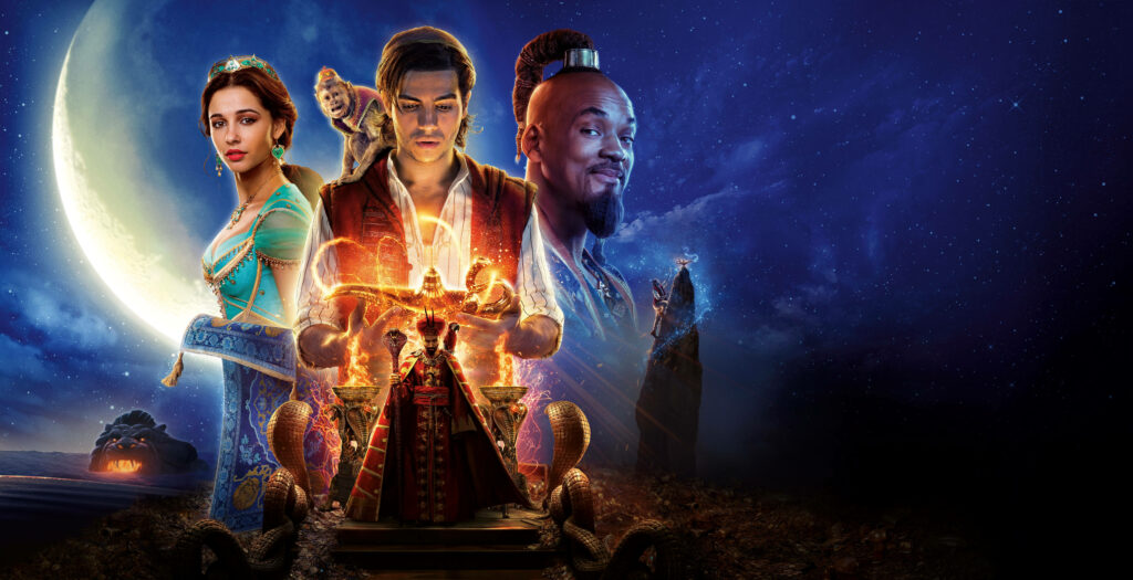 Enchanted Aladdin Live Action Wallpaper: Jasmine, Genie & Jafar