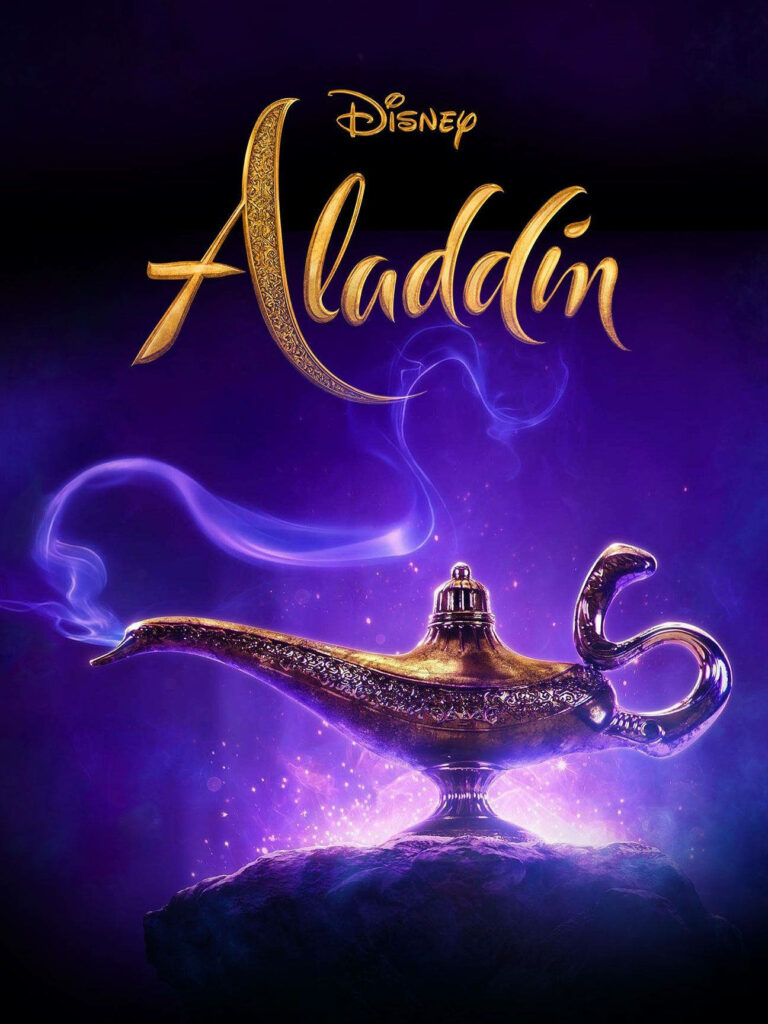 Enchanting Aladdin Golden Lamp Wallpaper with Mystical Smoke